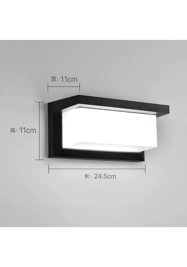 Elektrikle Çalışır, 30 Watt 3200 Kelvin İç Ve Dış Mekan Aplik, Bahçe, Kapı Girişi, Balkon Armatürü Siyah