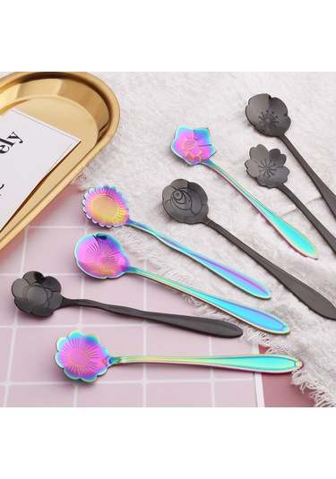 Vkemall Çelik Japon Gül Kaşığı - 8'li Paket, Kahve & Yemek İçin Şık Aksesuar Diğer