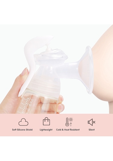 Moveevo Youha Manuel Göğüs Pompası 7oz/ 210ml Şişe Kapağı Ve Emzik Geniş Ağızlı Şişe Bpa İçermez Güvenli Malzeme Hafif Süt