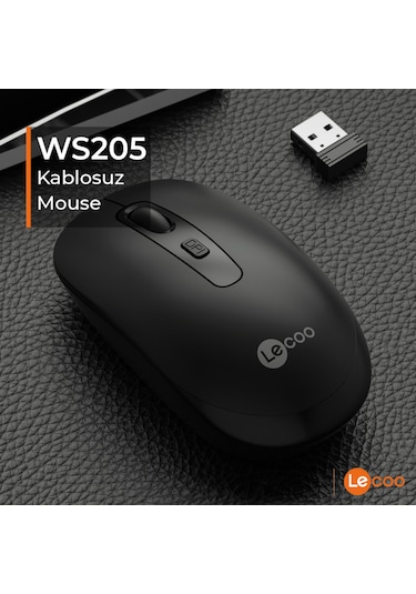 Lecoo WS205 Kablosuz 1600 DPI 4 Tuşlu Optik Mouse