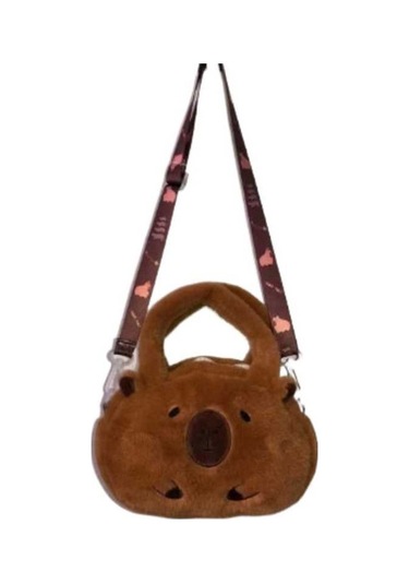 Didadodo Sevimli Ve Çok Yönlü Capibala Peluş Çapraz Askılı Çanta, Yumuşak Kenarlar İle Kahverengi