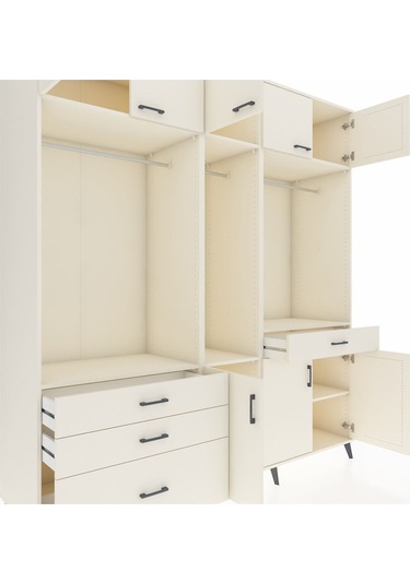 Kronos Dolap 8 Raflı 4 Çekmeceli 3 Askılı 220x59x243 Aytaşı-aytaşı/aytaşı Aytası/aytası