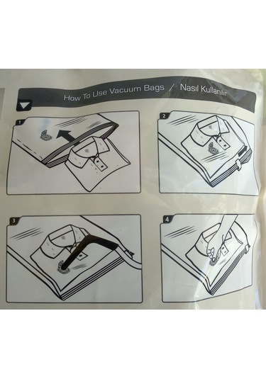 Magic Saver Vakumlu Poşet - Saklama Poşeti 3'lü Set Beyaz