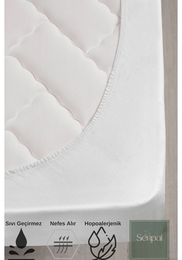 Kapitoneli-microfiber Fitted %100 Sıvı Su Geçirmez Tek-çift Kişilik Yatak Koruyucu Çarşaf Alez Çocuk Beyaz