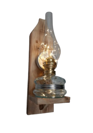 Nostajik Peri Ledli Gaz Lambası Aplik Saydam Saf Beyaz