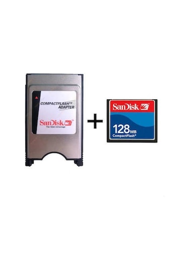 Sandisk 128 Mb Compact Flash Hafıza Kartı+compact Flash Adatör