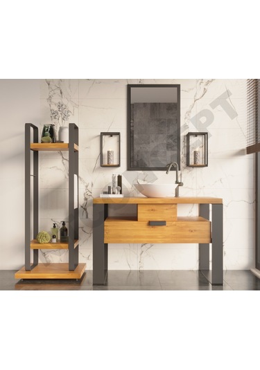 Ntconcept Mina Doğal Ahşap 3 Lü Set Hilton Açık Ceviz