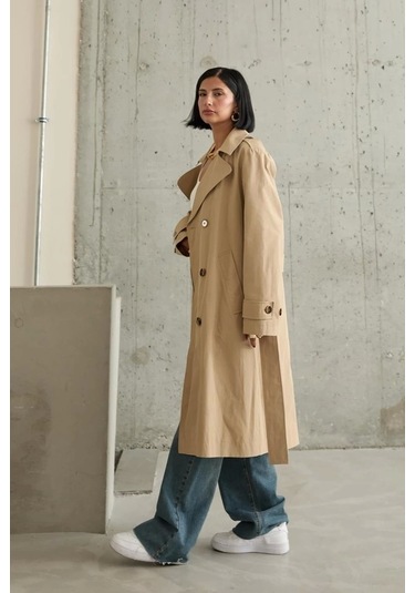 Camel Uzun Kemerli Trençkot CAMEL
