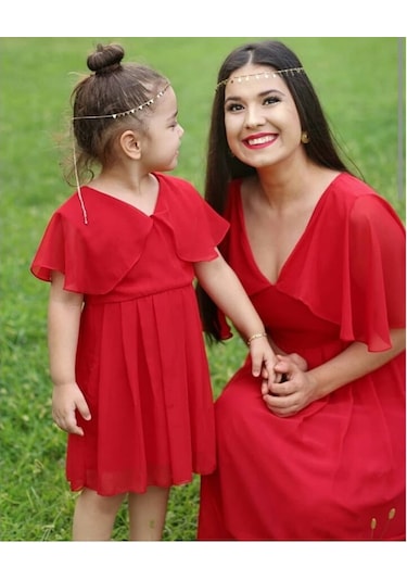 Moda Labio - Melek Anne Kız Elbise Kırmızı