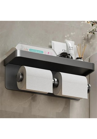 Ruicoo Dayanıklı Alüminyum Tuvalet Kağıdı Askısı - 10 Kg Taşıma Kapasiteli Gri