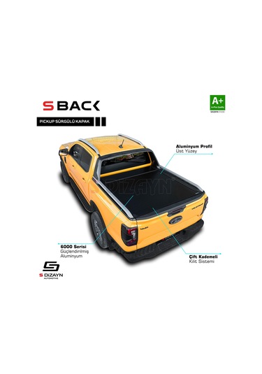 Life Ford Ranger 4 S-back Sürgülü Kapak Siyah V1 Oem Stil 2023 Üzeri