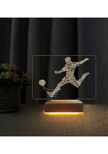 3d Futbolcu Tasarımlı 3d Led Masa Lambası Doğum Günü Hediyesi Lamba