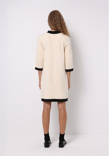 Colins Regular Fit Düz Kadın Ekru ¾ Kol Elbise Cl1076182 Q1.v1 Ecr Ekru Colins Regular Fit Düz Kadın Ekru ¾ Kol Elbise Cl1076182 Q1.v1 Ecr Ekru