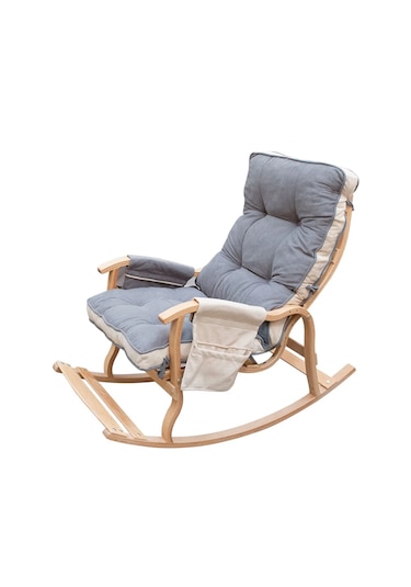 Sultan Lüx Ahşap Sallanan Sandalye - Tekli Dinlenme ve Ergonomik Tv Koltuğu