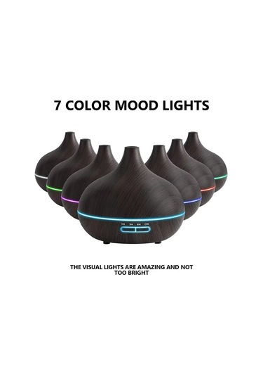 Taşınabilir Hava Nemlendirici Aromaterapi Yağ Difüzörü Ahşap Tahıl Renkli Gece Büyük Britanya Yellow B Çok Renkli