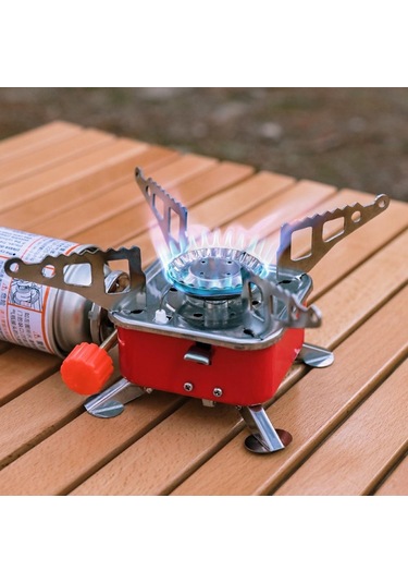 Dış Mekan Elektronik Ateşleme Sobaları Turist Taşınabilir Pişirme Aksesuarı Katlanabilir Gaz Ocağı Ayarlanabilir Çok Renkli