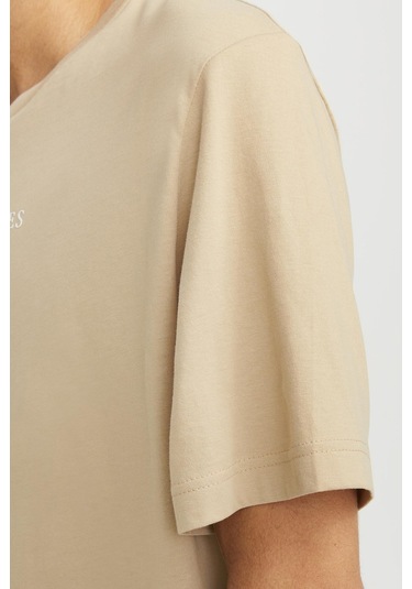 Jack & Jones Erkek T Shirt 12217167 Ekru