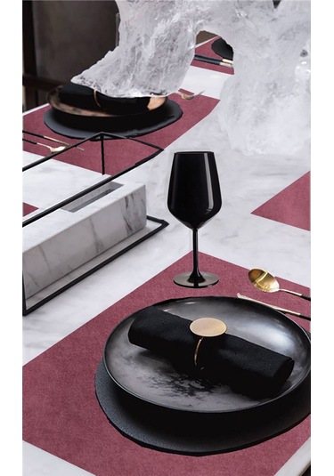 6'lı Kadife Dokulu Servis Peçetesi Gül Kurusu