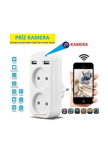 Priz Ev Güvenlik Kamerası Dünyanın Her Yerinden Canlı İzlenir + Kayıt