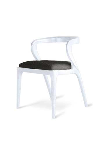 Akrep Antrasit Kumaş Beyaz Ahşap Sandalye