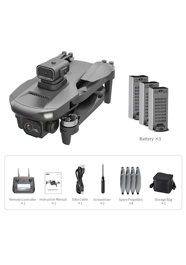 İdragon W9 Akıllı Mini Drone Fırçasız Motor Ekranlı Kumanda Çift Kameralı Drone
