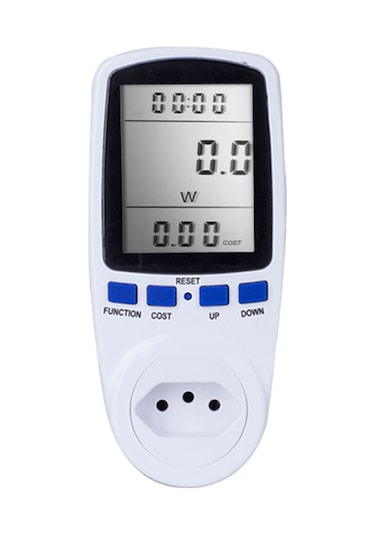 Skycity Br Filtresi 220-250v Enerji Tüketim Ölçer Lcd Ekranlı Watt, Volt, Zaman Ve Maliyet Gösterici Akıllı Prizi