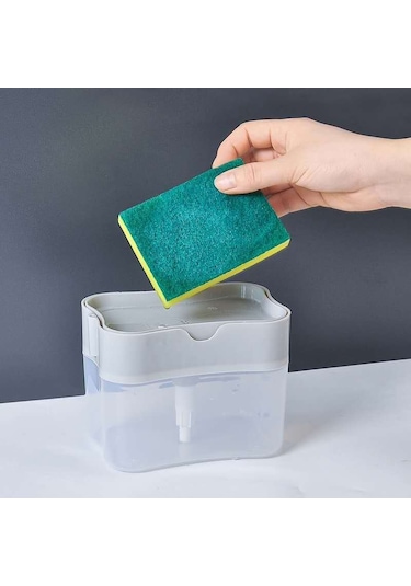 Gri Vıshua Bulaşık Deterjanı Basın Temiz Tencere Fırçası Mutfak Otomatik Dolum Kutusu Temizlik Bezi Yıkama Bulaşıkları Fırça Pot Sabun Sıvı Kutusu