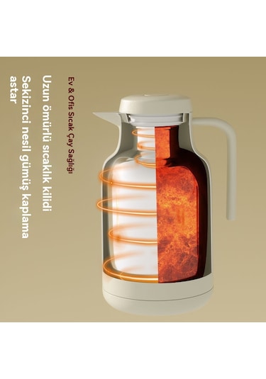 Termos Çaydanlık Büyük Kapasiteli Portatif-kırmızı