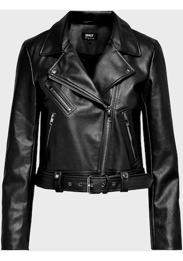 Only Kadın Deri Ceket Onlvera Fermuarlı Kemerli - 15232135 001