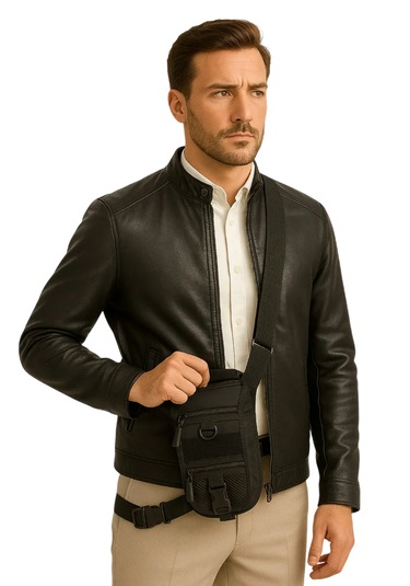 Bel Çantası Bacak Çantası Siyah Özel Bölmeli Tabanca Taşımalı Taktikal Siyah