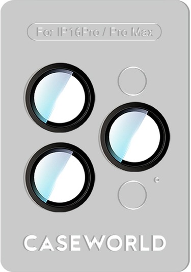 İphone 16 Pro Max Uyumlu Caseworld Alloy Two-color Serisi Lens Koruyucu Siyah