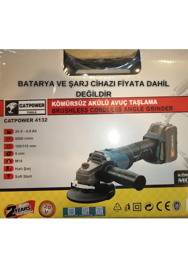 Catpower 4132 Li-ion 20 V Akülü Kömürsüz Avuç Taşlama Makinesi (Akü Hariç) - CAT4132