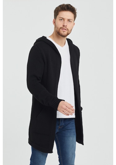 Tarz Cool Erkek Siyah Desenli Triko Hırka- Hrk8085r03s Siyah
