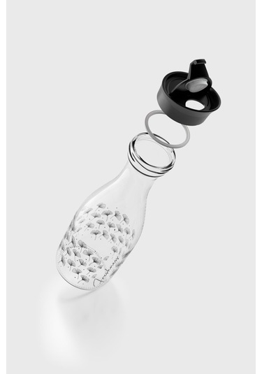 Renga Odesa Çiçek Desenli 1000 Ml Cam Karaf 212010 Siyah