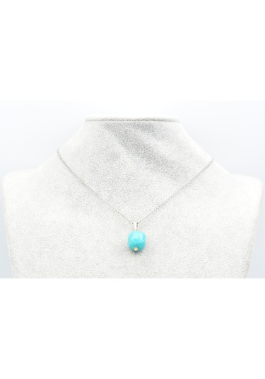 Murty99 Hakiki Doğal Firuze Turkuaz Taşı Kolye Ucu Turkuaz