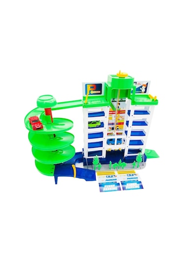 Toysan Oyuncak Asansörlü Garaj Seti Toy-41, 3'lü Arabalı Garaj Seti