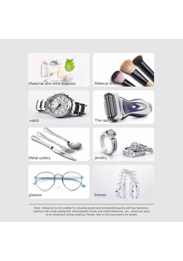 Springsun 45khz Ultrasonik Temizleyici - Takı, Gözlük, Makyaj Fırçası Temizliği İçin 5w Usb