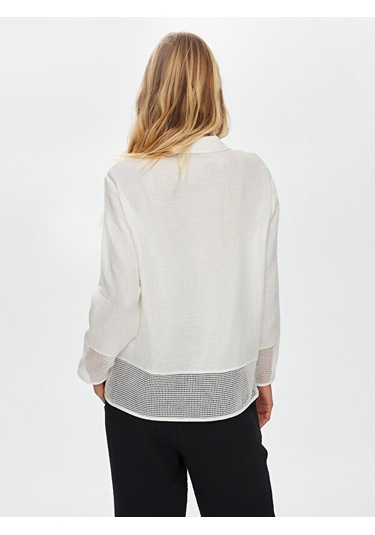 File Detaylı Müslin Gömlek S25gml033 Us25gml03373 Ekru