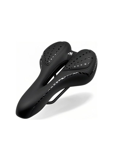 Hombey Siyah Jöle + Poliüretan Bisiklet Oturagi, Orta Boşluklu, Kalın Yumuşak, Konforlu, Dağ Bisikleti Ve Genel Kullanım Aksesuarı 270x160mm Siyah