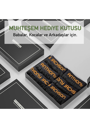 Anthony Jackson Likralı 6'Lı Kutu Premium Erkek Boxer Arthur