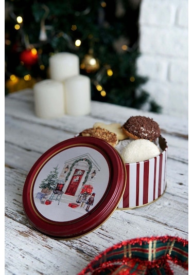 Edinburgh Haven Desenli 2'li Metal Saklama Kabı Seti, 1,9 Lt + 1,1 Lt