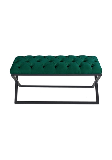 Varcera Yeşil Chester Model Kapitoneli Puf&bench&koltuk&oturma Bankı&makyaj Puff&yatak Odası Takımı Önü&ucu