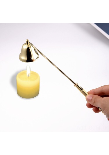 Qingmipy Evde Kullanım İçin Çelik Mum Söndürücü Seti - 3 Parça: Makas, Zil Kapağı Ve Kanca - Gümüş Hoparlör Kapağı