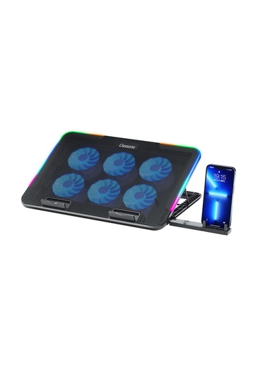 Classone Gaming M60 Laptop Soğutucu , Notebook Stand,10 Rgb Işık Kontrolü, 15.6 -17 İnch , Hız Kontrolü , 6 Büyük Fan ,telefon Standı, 2 Usb