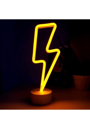 Neon Işıklı Şimşek Lamba Usb+pil