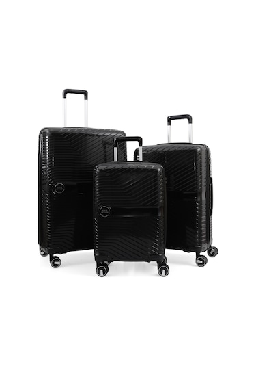 Ççs 5239 Polipropilen 3 Lü Valiz Seti Set / Siyah Siyah