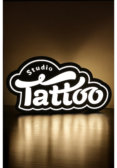 Tattoo Dövmeci Tasarımlı Dekoratif Gece Lambası Çok Renkli