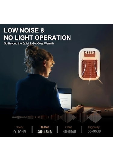 Willowhaven Siyah 1 Adet Duvar Tipi Fanlı Isıtıcı, Enerji Tasarruflu Mini Taşınabilir Elektrikli Isıtıcı Ofis Yatak Odası