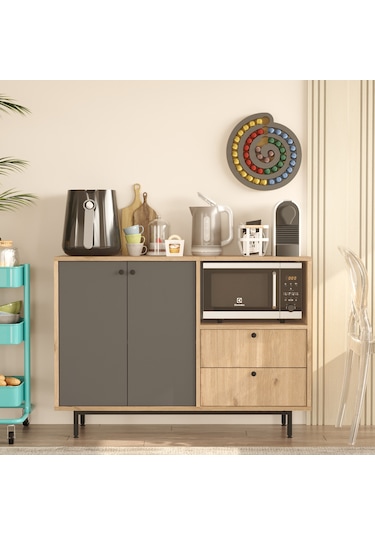 Mocha Kahve Köşesi Çok Amaçlı Dolap Mutfak Dolabı Sepet-antrasit