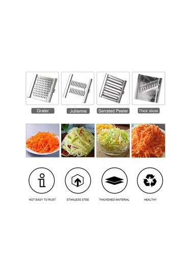 Çok Amaçlı Kesici Paslanmaz Çelik Taşınabilir Manuel Sebze Kesici Gümüş Diğer